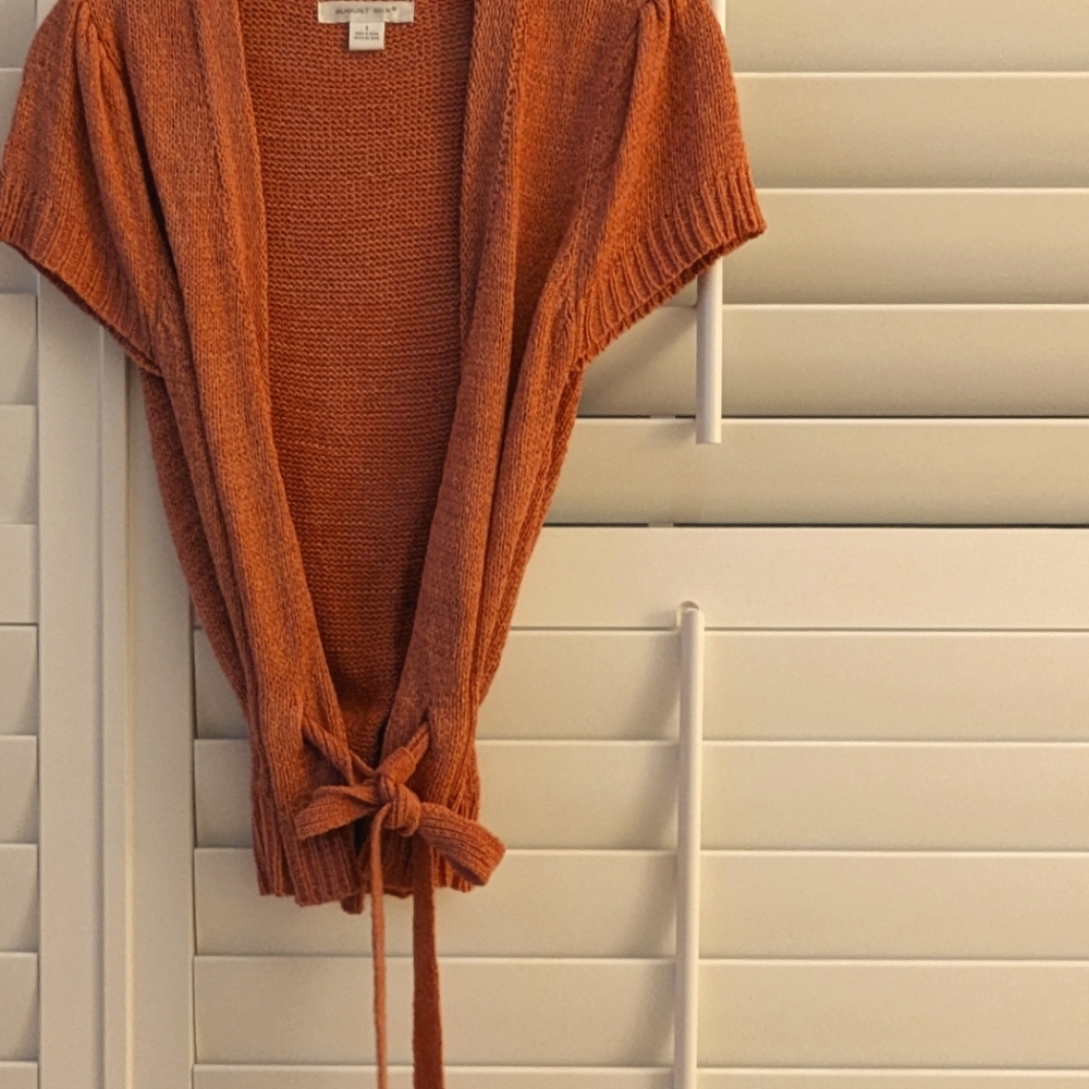 EUC August Silk Cardigan Sweater, Small, beautiful color